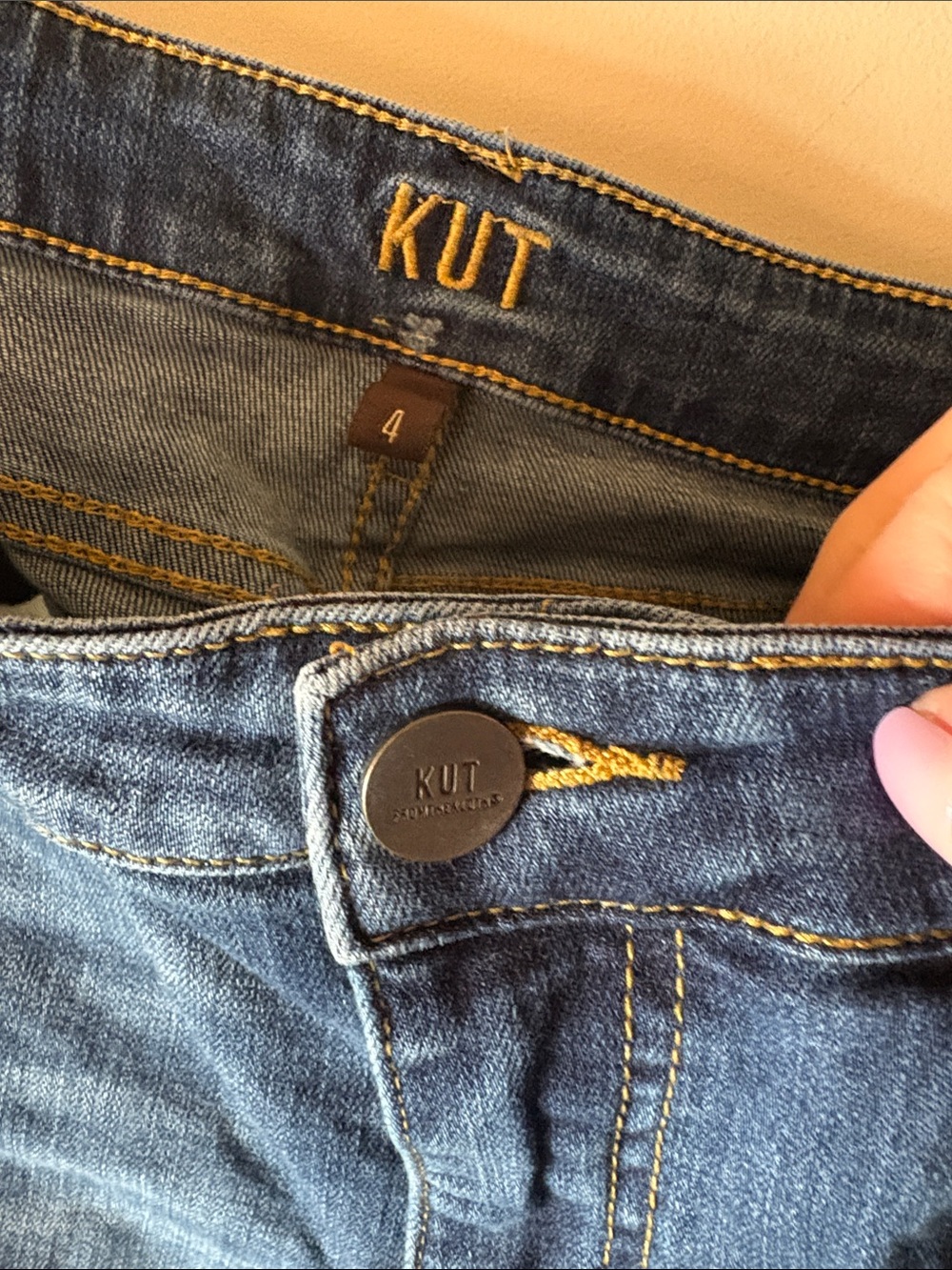 Kut from the Kloth Blue Distressed Ankle Jeans - Picture 2 of 6